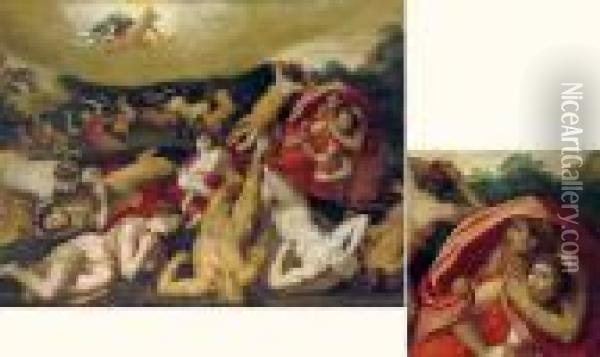 La Mort Des Enfants De Niobe Oil Painting - Frans I Vriendt (Frans Floris)