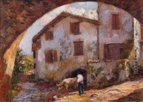Ferme Basque Oil Painting - Louis Floutier