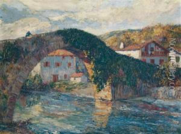 Le Pont De Baiguorry Oil Painting - Louis Floutier