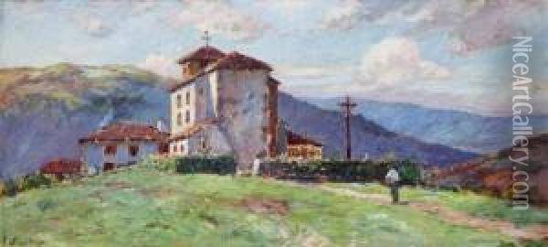 La Chapelle De Biriatou Oil Painting - Louis Floutier