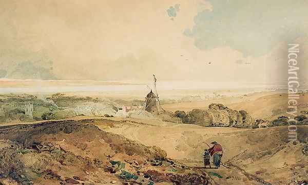 A View from Welton, Yorkshire, 1804 Oil Painting - John Sell Cotman