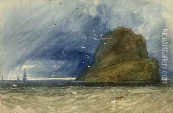 The Bass Rock, Scotland, c.1833-35 Oil Painting - John Sell Cotman