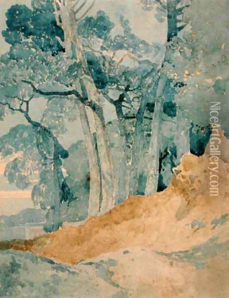 Study of Trees at Harrow, 1808 Oil Painting - John Sell Cotman