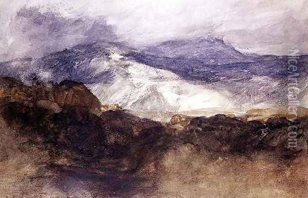 Welsh Mountains Oil Painting - John Sell Cotman