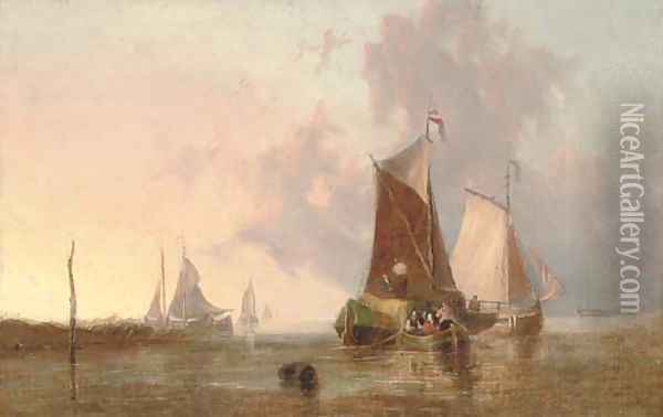 The mouth of the Yare Oil Painting - John Sell Cotman
