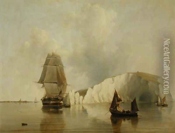 Off the Needles, Isle of Wight Oil Painting - Edward William Cooke