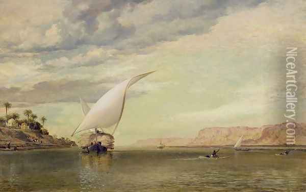 On the Nile Oil Painting - Edward William Cooke