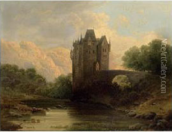 A View Of A Castle Oil Painting - Theodore Fourmois