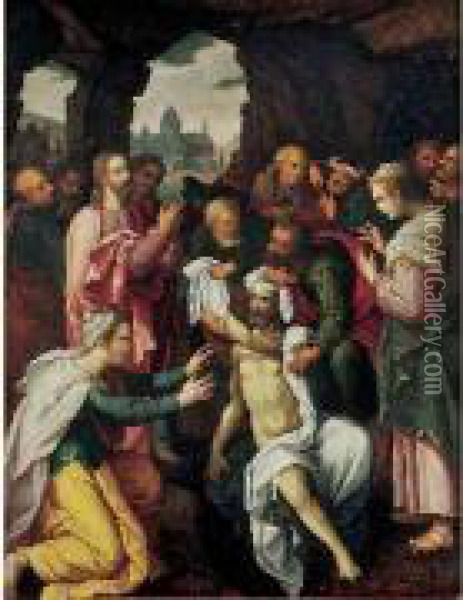 La Resurrection De Lazare Oil Painting - Ambrosius Francken I