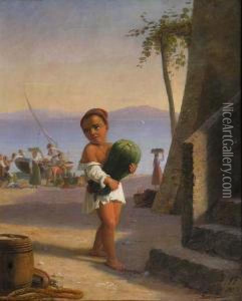 Capri Oil Painting - Julius Friedlaender