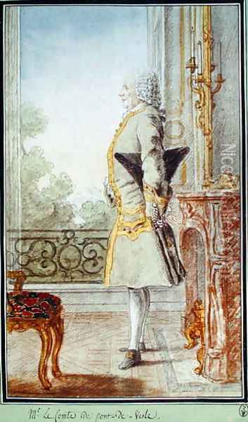 Antoine de Ferriol comte de Pont de Vesles (1697-1774) c.1770 Oil Painting - Louis Carrogis Carmontelle