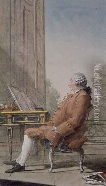 David Hume (1711-76) Oil Painting - Louis Carrogis Carmontelle