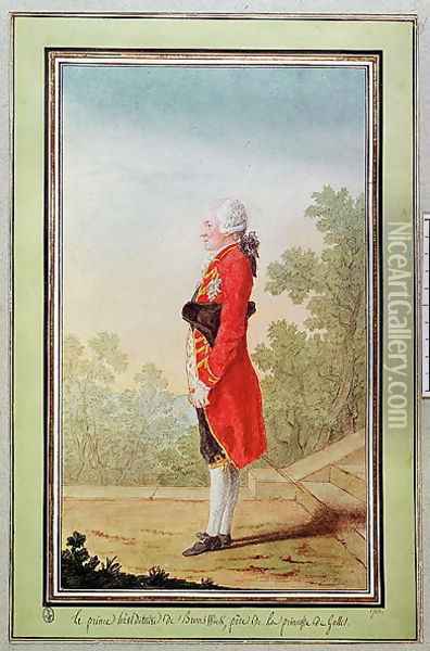 Charles-Guillaume (1735-1806) Duke of Brunswick, 1768 Oil Painting - Louis Carrogis Carmontelle