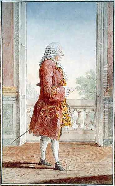 Francois Augustin Paradis de Montcrif, secretary to the Queen Marie Leczinska (1687-1770) Oil Painting - Louis Carrogis Carmontelle