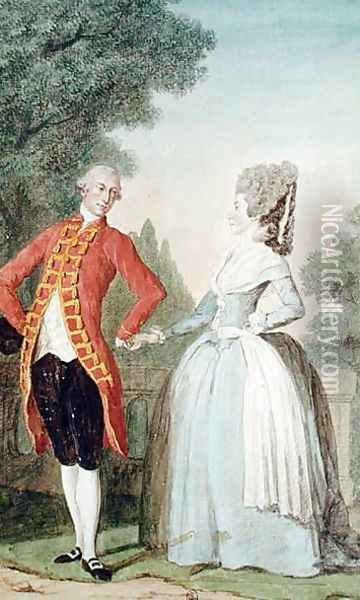 Monsieur de Reuilly and Madame de Montreal Oil Painting - Louis Carrogis Carmontelle