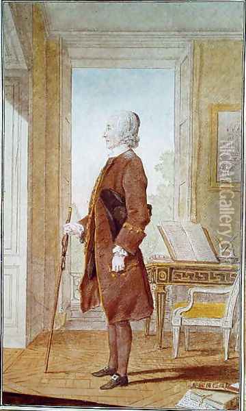 Monsieur l'Abbe Allaire (d.1775) private tutor to the Duke of Orleans, 1760 Oil Painting - Louis Carrogis Carmontelle
