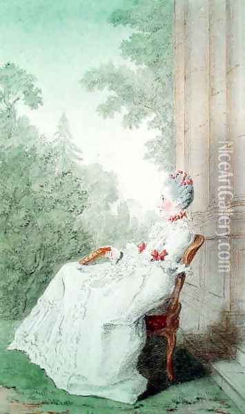 Portrait of Elizabeth, Countess Sapieha Oil Painting - Louis Carrogis Carmontelle