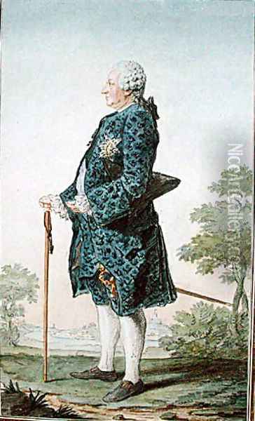 Jean-Baptiste Waquette de Gribeauval (1715-89) Oil Painting - Louis Carrogis Carmontelle