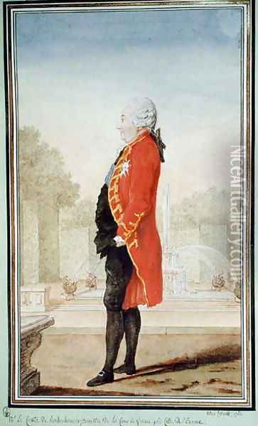 Francois Charles, Comte de Rochechouart, 1768 Oil Painting - Louis Carrogis Carmontelle