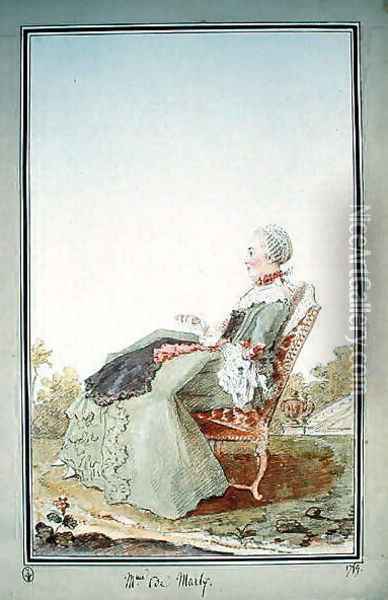 Madame de Marly, 1759 Oil Painting - Louis Carrogis Carmontelle