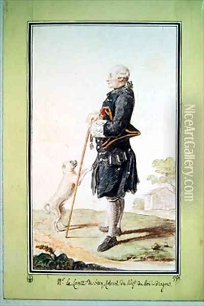 Alexandre Antoine Le Comte de Scey Montbeliard Oil Painting - Louis Carrogis Carmontelle