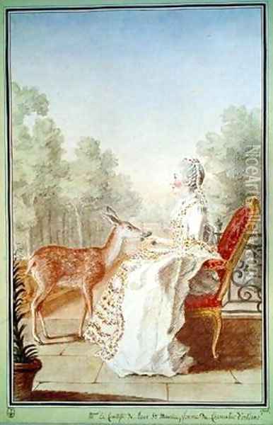 Anne-Claudine Mayneaud de la Tour, Comtesse de Pons Saint-Maurice Oil Painting - Louis Carrogis Carmontelle