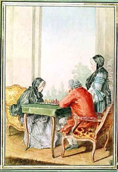 Madame dEsclavelles 1700 -1762 et Monsieur de Minant Oil Painting - Louis Carrogis Carmontelle
