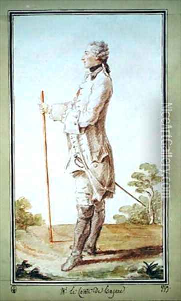 Jean Gilbert Allyre Comte de Langeac Oil Painting - Louis Carrogis Carmontelle