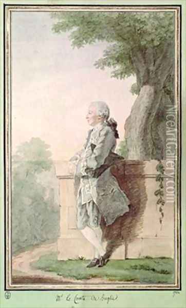 Charles Francois Comte de Broglie Oil Painting - Louis Carrogis Carmontelle
