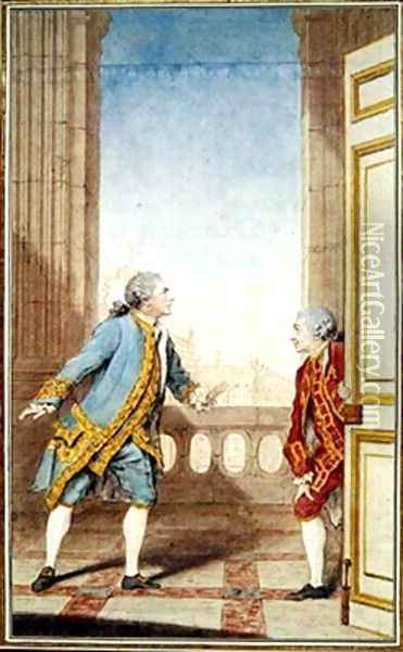 The Actor David Garrick 1716-1779 Oil Painting - Louis Carrogis Carmontelle