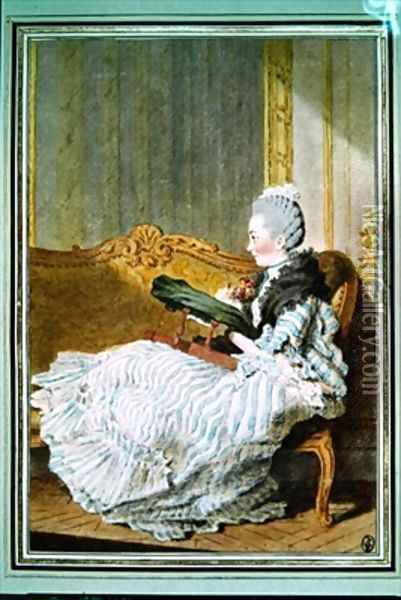 Francoise Therese Eleonore de Nettancourt Vaubecourt known as Madame dAlen Oil Painting - Louis Carrogis Carmontelle