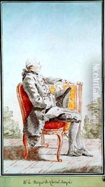 Le Marquis de Choiseul Beaupre Oil Painting - Louis Carrogis Carmontelle