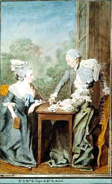 Madame de Monthule Monsieur et Madame de Breget Oil Painting - Louis Carrogis Carmontelle