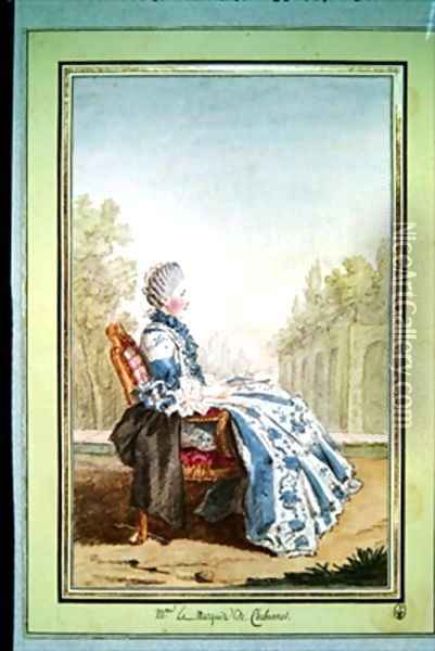 Marie Elisabeth de Talleyrand Perigord marquise de Chabannes Oil Painting - Louis Carrogis Carmontelle