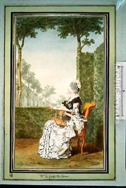 Marie Roseline dArcy comtesse de Damas Villers Oil Painting - Louis Carrogis Carmontelle