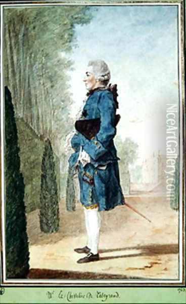 Chevalier Louis de Talleyrand Oil Painting - Louis Carrogis Carmontelle