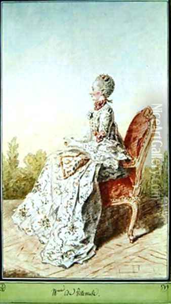 Gabrielle Suzanne Barbot madame Gaalon de Villeneuve Oil Painting - Louis Carrogis Carmontelle