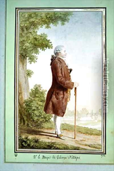 Hector Joseph le Marquis de Valencay dEtampes Oil Painting - Louis Carrogis Carmontelle