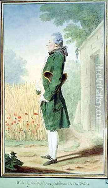 Jacques Auguste Poilloue, Monsieur le Chevalier de Saint-Marc, servant to the duke of Orleans Oil Painting - Louis Carrogis Carmontelle