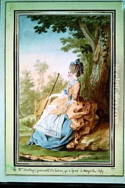 Jeanne Therese Tessier Madame Bontemps Oil Painting - Louis Carrogis Carmontelle