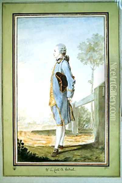 Joseph Hyacinthe Fancois de Paule de Rigaud Le comte de Vaudreuil Oil Painting - Louis Carrogis Carmontelle
