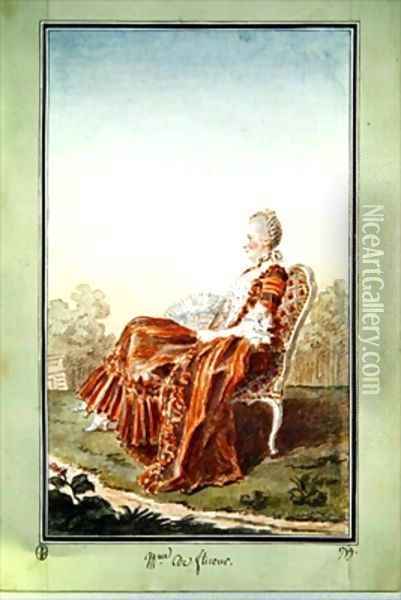Madame de Flicourt Oil Painting - Louis Carrogis Carmontelle