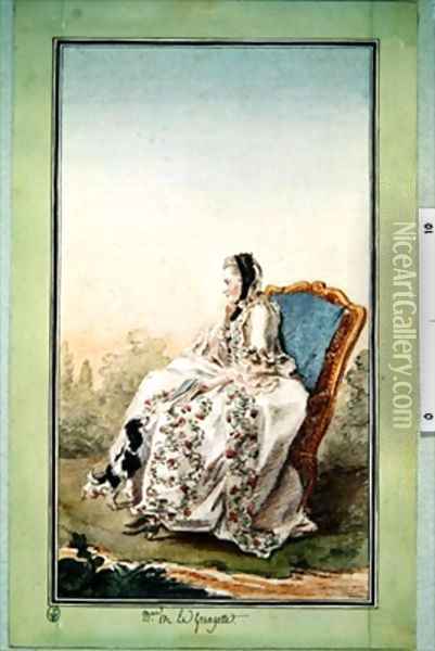 Madame de la Grangette Oil Painting - Louis Carrogis Carmontelle