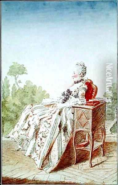 Madame de Lorme La Geoffrin du Marais Oil Painting - Louis Carrogis Carmontelle