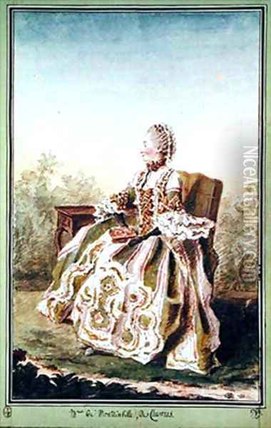 Madame de Montainville de Chartres Oil Painting - Louis Carrogis Carmontelle