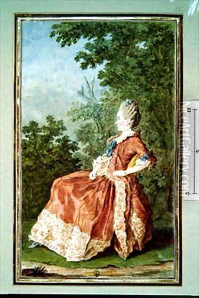Madame du Dreneuc Oil Painting - Louis Carrogis Carmontelle