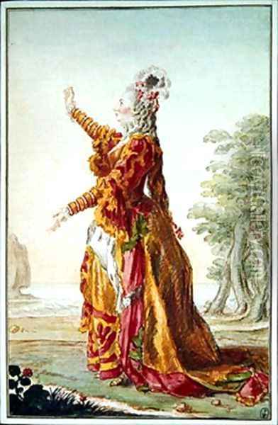 Mademoiselle Chevalier 1720-99 Oil Painting - Louis Carrogis Carmontelle