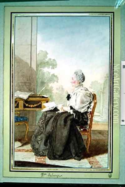 Marie Anne Le Page Madame de Bocage 1710-1802 Oil Painting - Louis Carrogis Carmontelle