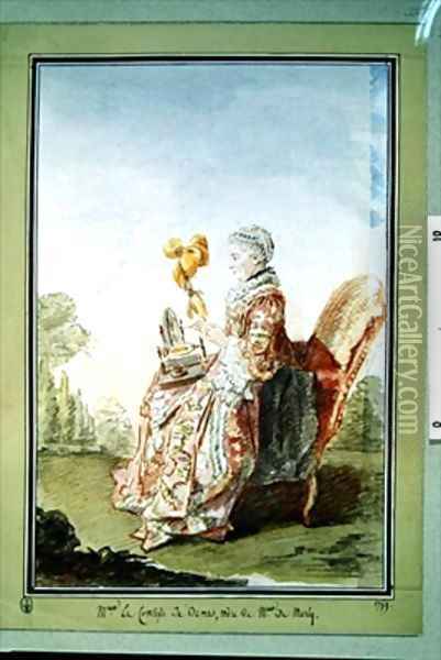 Marie Louise de Menou Comtesse de Damas Crux Oil Painting - Louis Carrogis Carmontelle