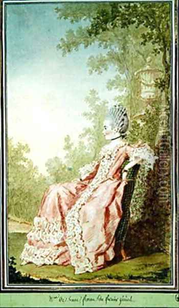 Mrs de Senac wife of the general farmer Oil Painting - Louis Carrogis Carmontelle